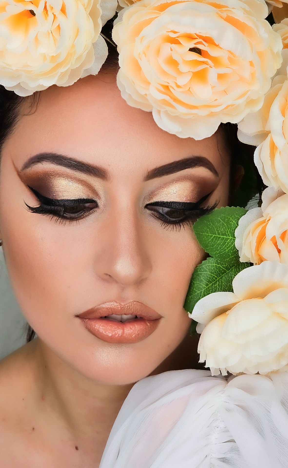 Peach Roses — after
