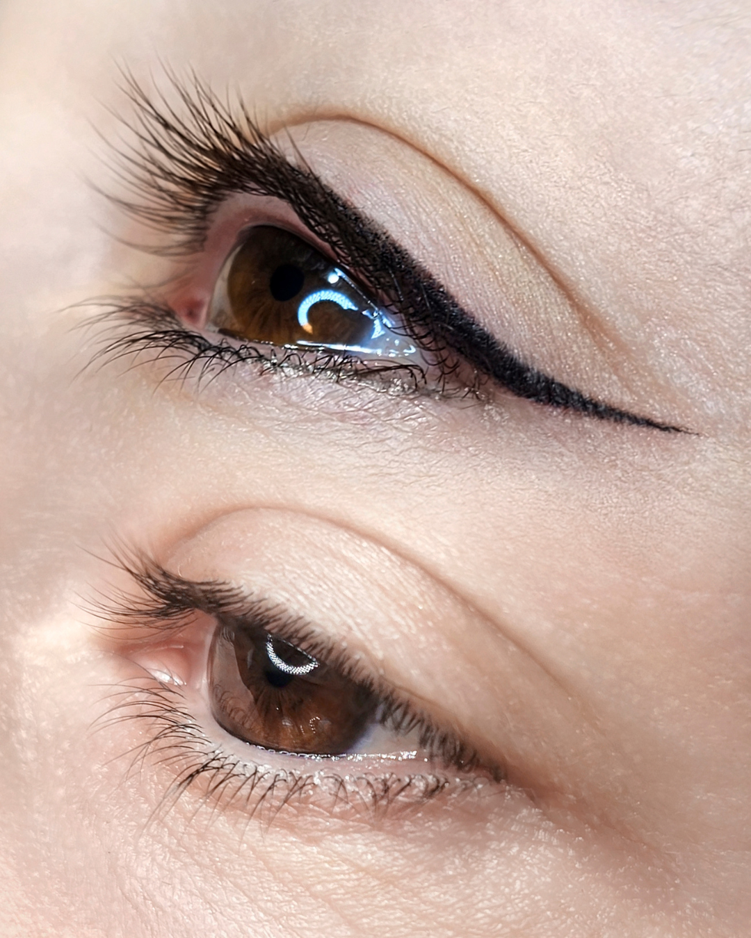 Occhi prima e dopo il trattamento eyeliner permanente Soft Liner