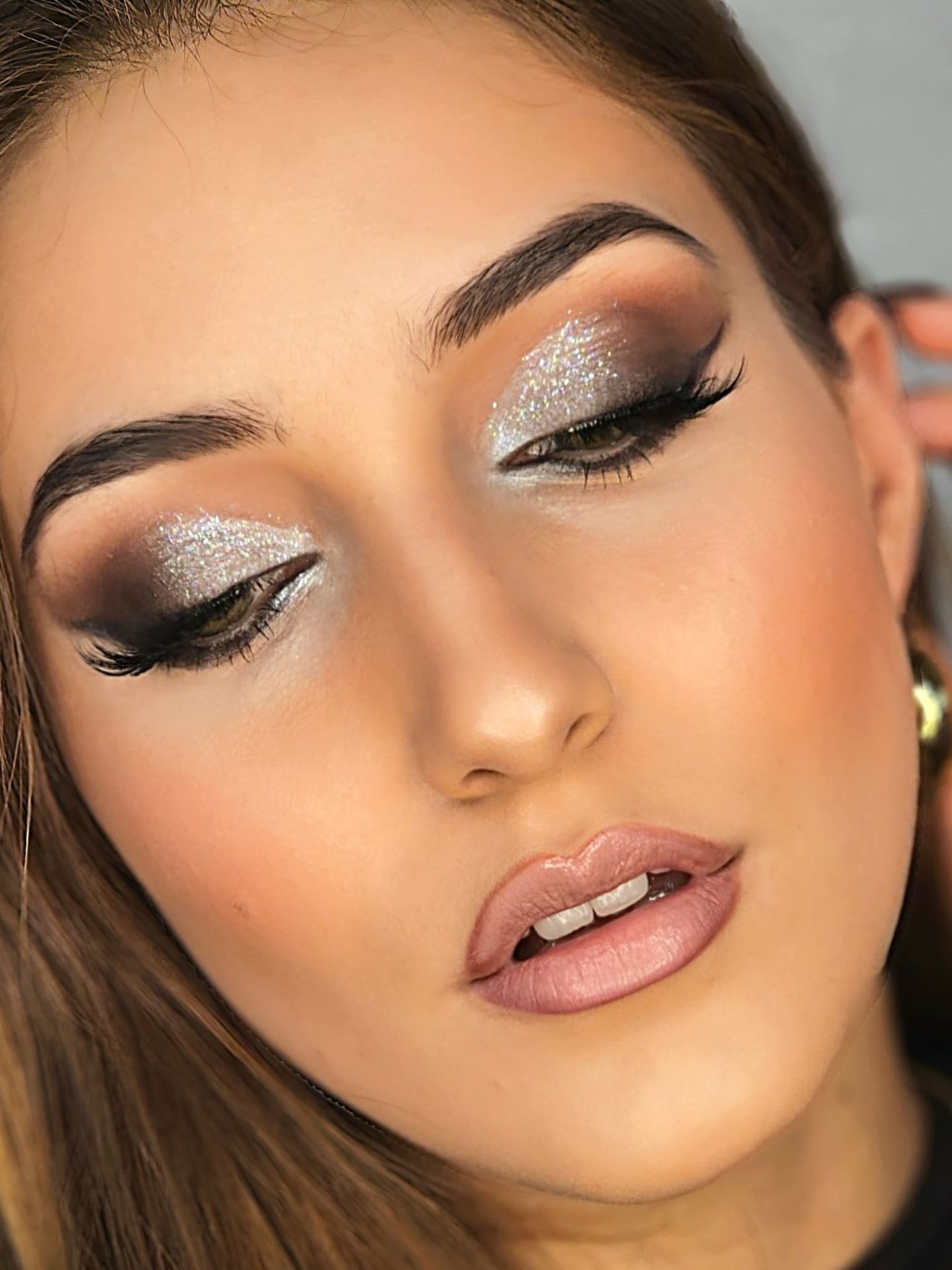 Silver Glitter Eyes — after