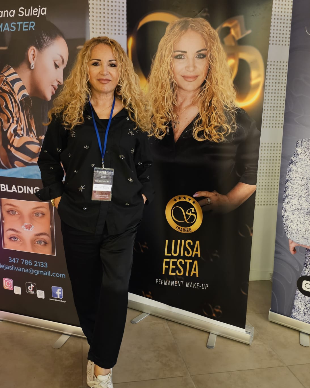 Luisa Festa a un evento professionale di permanent make-up